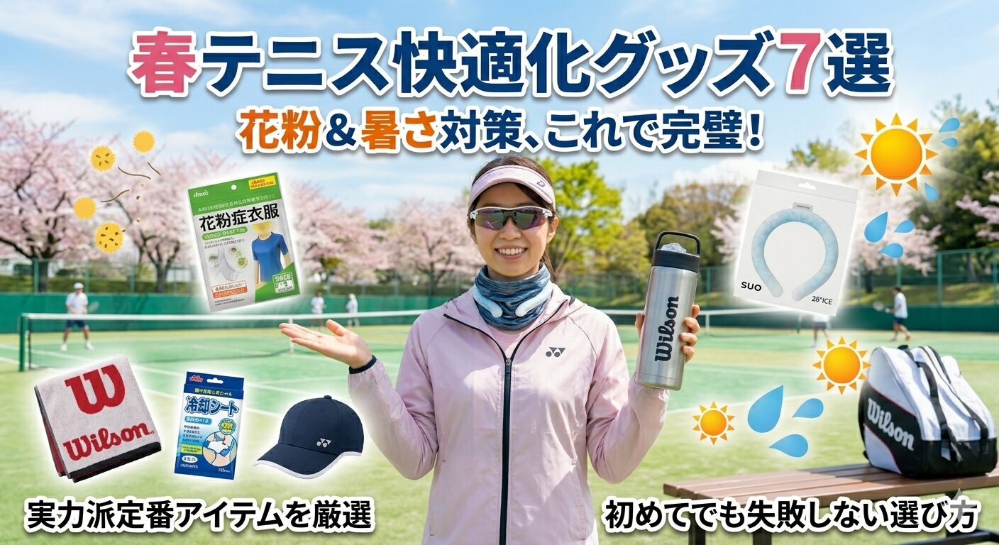 春の硬式テニスにおすすめの花粉症・暑さ対策グッズ7選｜定番モデルで失敗しない買い方