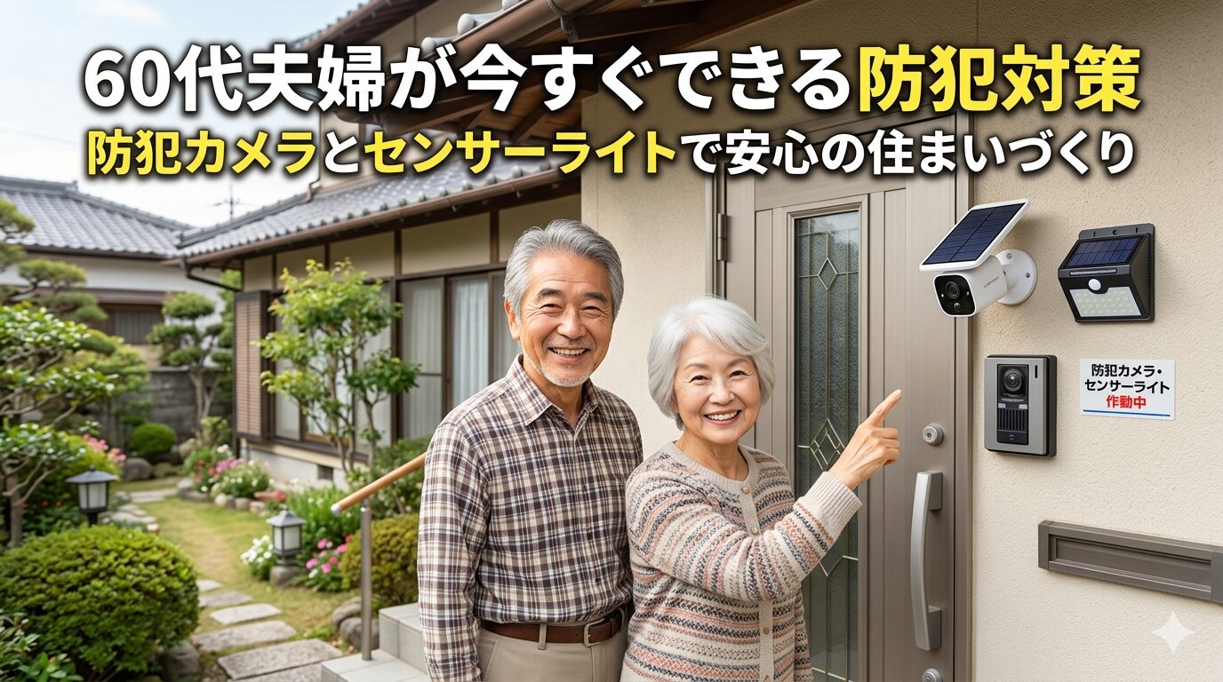 60代夫婦が今すぐできる防犯対策|防犯カメラとセンサーライトで安心の住まいづくり