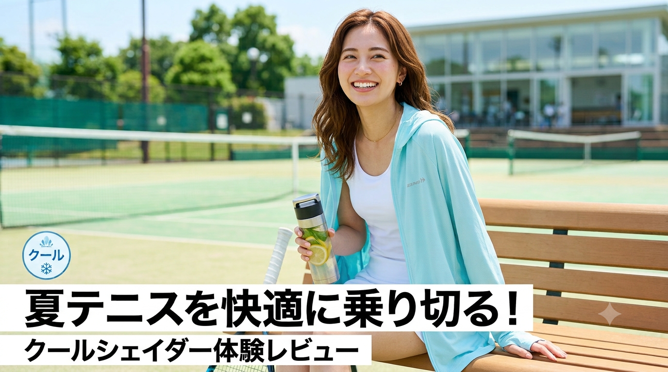 ザムスト「クールシェイダー」実体験レビュー|炎天下のテニス待機・休憩に必須の冷感ポンチョ