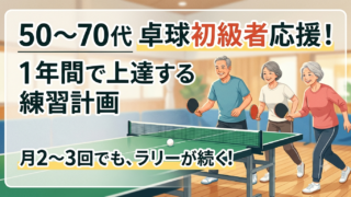卓球練習計画50〜70代の初級者が1年間で上達する!月2〜3回で確実に変わるステップ