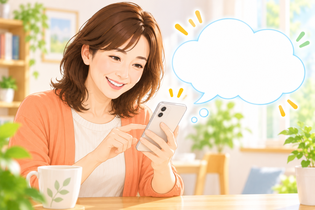 最初は「こんにちは」と送るだけ